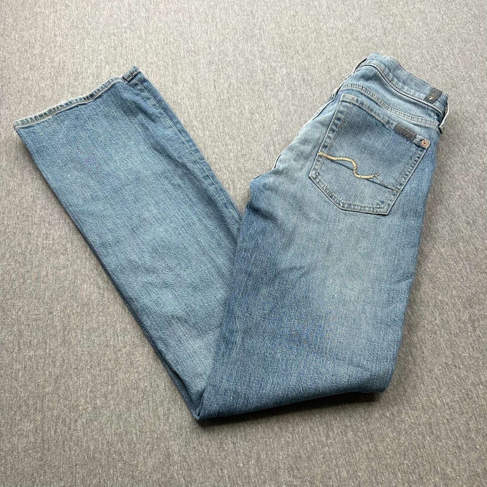 7 For All Mankind Original Bootcut Light Wash Jeans Womens 27 (28x33.5) Low Rise